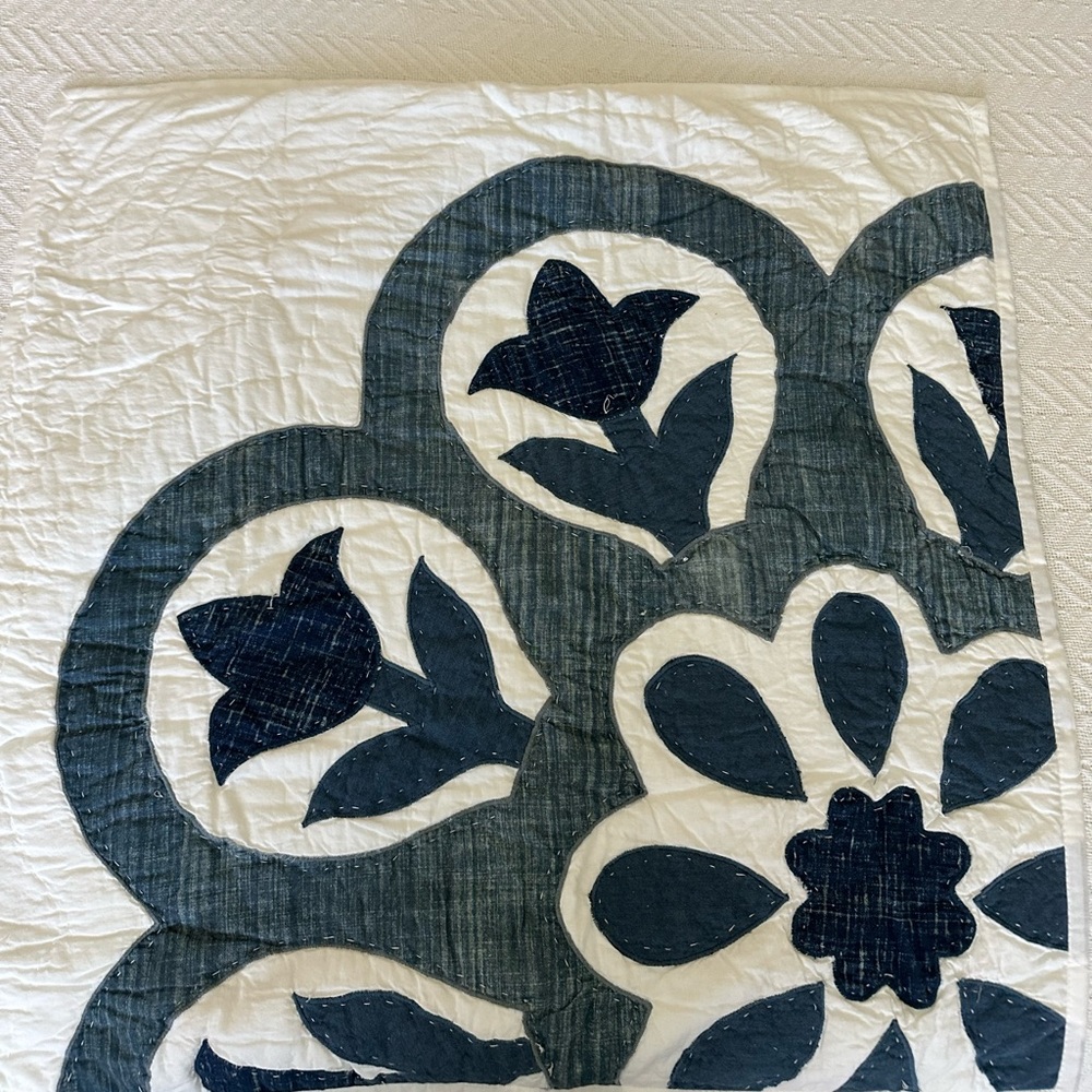 Pottery Barn Mahalo Cotton Applique Quilted Euro Shams (2)